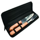 Kit churrasco c/2 peças em inox e cabo de madeira